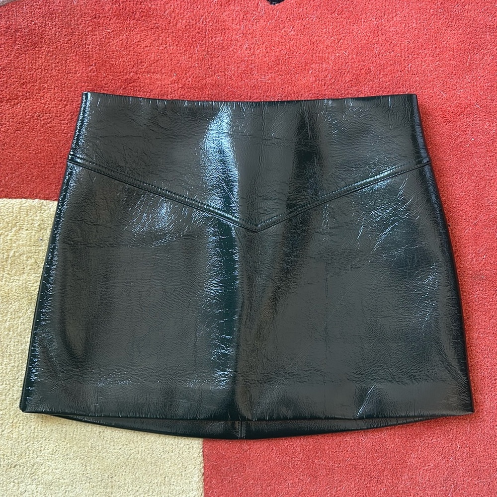 Proenza Schouler dark green pleather mini skirt, 10